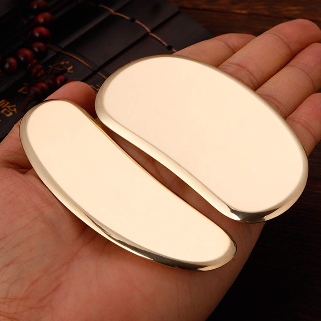 YXCKG Gua Sha Tools, Plato de Masaje de Cobre Puro, Herramienta de Cuidado de la Salud Corporal, Set de Belleza para Masaje Facial tonificante, Gua Sha Board para Cara, Ojos, Cuello