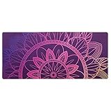 Large Gaming Mouse Pad,HAOCOO Extended Computer Keyboard Desk Pad Mat Waterproof Soft Non-Slip Rubber Base with Stitched Edges for Office Gaming Home 35.4×15.7 inches,Gradient Mandala