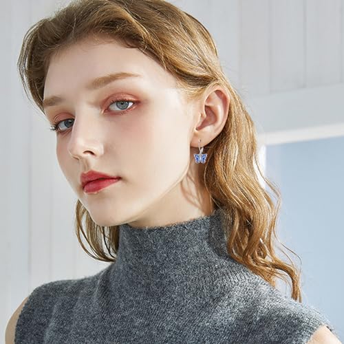 Dragonfly/Butterfly/Hummingbird/Bee Leverback Earrings 925 Sterling Silver Hypoallergenic Moonstone Dangle Drop Earrings Animal Jewelry Gifts for Women Girlfriends Birthday 6