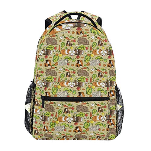 Preisvergleich Produktbild Meerschweinchen Haustiere Lebensmittel Schulrucksack Leichte Daypack-Büchertaschen mit großer Kapazität Reisetasche für Studenten-Laptop