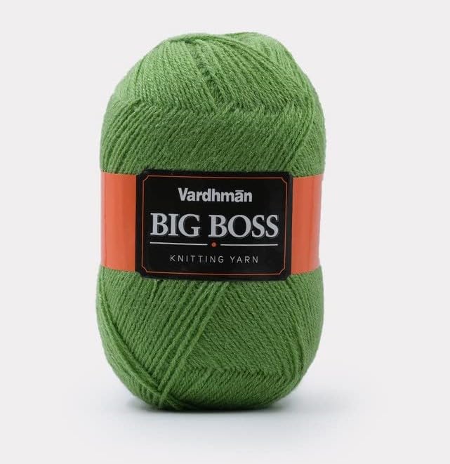 Image of NTGS Vardhman Big boss Wool Hand Knitting Soft Fingering Hank Yarn (1 Ball 200 gram Each) (Pista Shade no-3, 200 Gram)