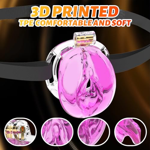 Image of Male Chastity Cage 3D Printed Sissy Cage Cock Cage with Soft TPE Bondage Gear & Accessories Adult Sex Toys Slave Tool Chastity Devices (Purple)