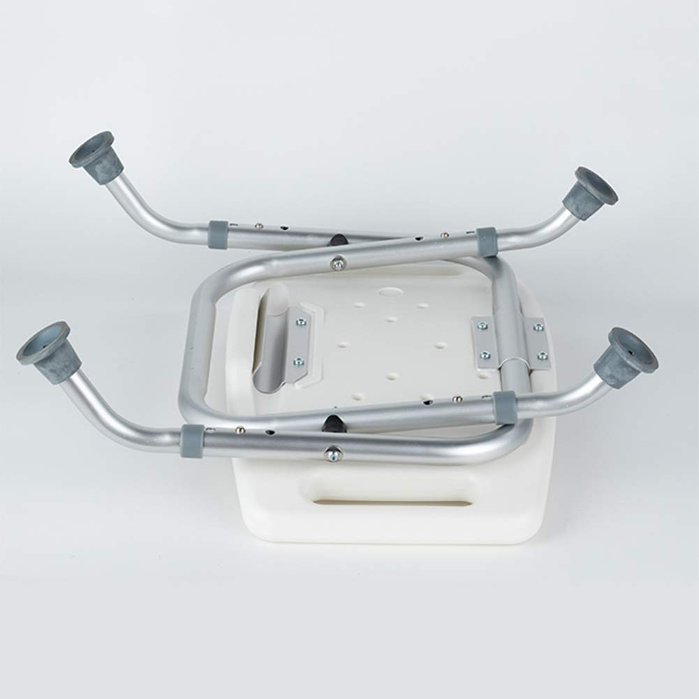 Asiento de Ducha Plegable con Reposabrazos y Pies Antideslizantes,Taburete de Baño de Altura Ajustable,Brindar Asistencia para Ancianos y Discapacitados