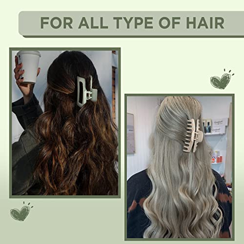 Wekin Large Hair Claw Clips, 8 Pack 4.3" Hair Clips For Women & Girls, Strong Hold Matte Claw Hair Clips For Women Thick Hair & Thin Hair(Green, Blue-Green, Grey, Lilac)… #TOP5