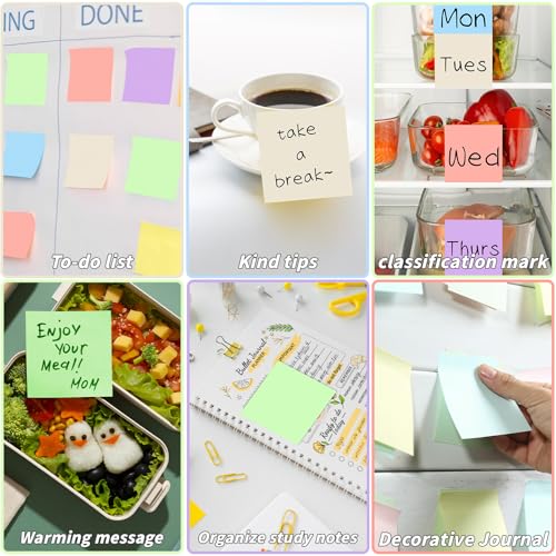 Image of 35 Pack Sticky Notes Bulk 3x3 Inch 5 Morandi Pastel Colors Memo Pads