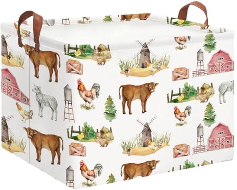 Rectangle Storage Basket with Handles, Collapsible Storage Bin, Books Box, Gift Basket(Truck)