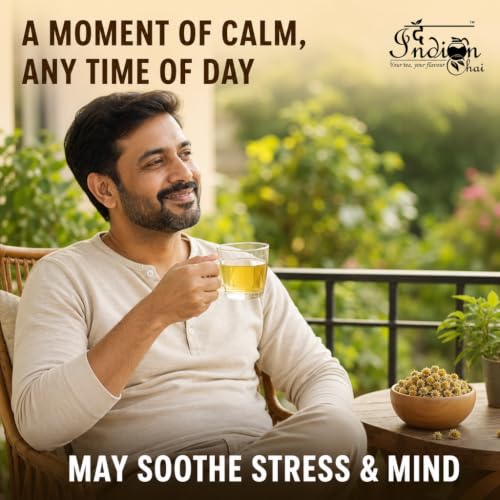 Image of The Indian Chai - Organic Chamomile Tea 250g | Bulk Pack | Promotes Relaxation & Supports Rest | Soothes Mind & Calming | Caffeine-Free, Whole Flower Buds | Herbal Infusion