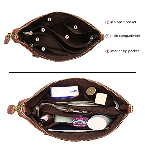 Image of Uromee Wristlet Wallet Clutch Purses for Women Genuine Leather Crossbody Bag Handbag with Detachable Shoulder Chain