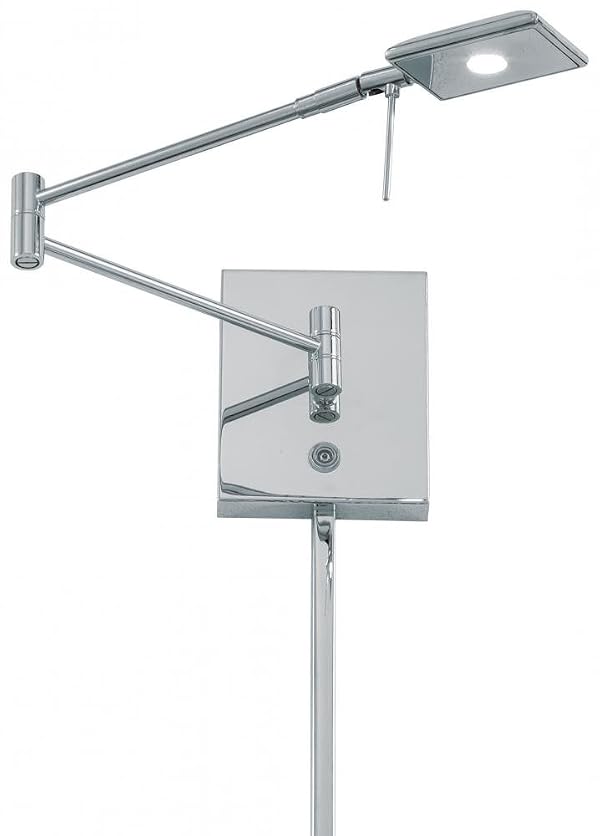 GEORGE KOVACS P4328-077 George's Reading Room LED Swing Arm Wall Lamp, 1-Light, 8 Total Watts, 6.25-in H x 13.75-in W, Chrome by GEORGE KOVACS - Used condition - US$150.19