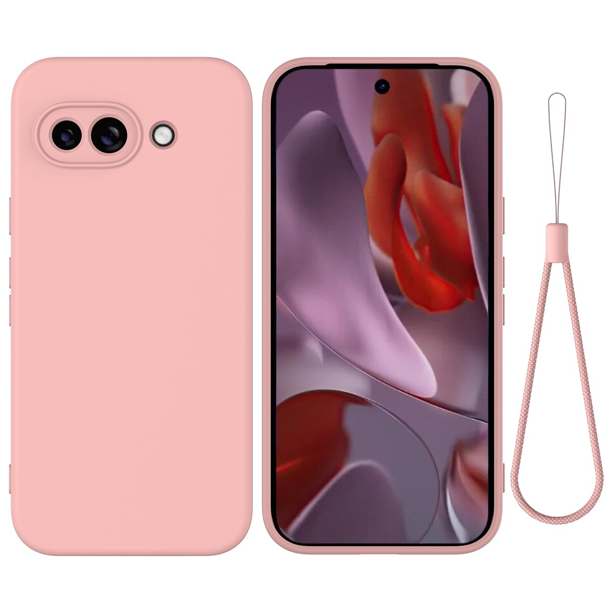 Coque FLLAO Pour Google Pixel 9A 5G – Silicone TPU Fin + 2 Films Verre Trempé, Violet - 5