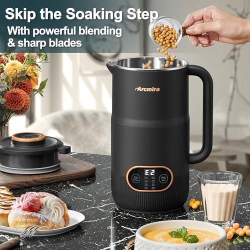 8 in 1 Nut Milk Maker, 8 Blade 35oz Homemade Almond, Oat, Coconut, Soy, Plant Based Milks and Non Dairy Beverages, Soy Milk Maker Machine with Delay Start/Keep Warm/Self-Cleaning/Boil Water image 6