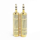 Connector type: 3.5mm 1/8" Plug Male to 6.35mm 1/4" Female Jack Stereo Adapter.