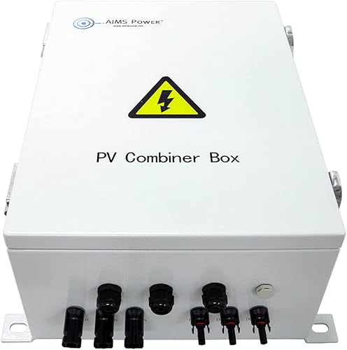 Miniatura 1 de AIMS Power Caja combinadora de matriz solar de 3 cuerdas 60A 200 VCC 3 entradas 10KW precableadas, entrada máxima de 1000 V CC, interruptor de
