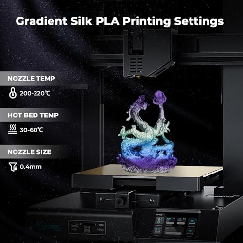 Image of AMOLEN Silk PLA Filament Bundle, 3D Printer Filament Gradient 1.75mm Silk Shiny Filament Bundle 1.75mm PLA 200gX 4 Spools