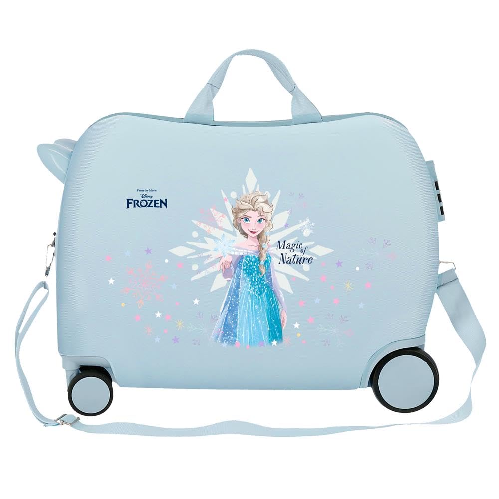 Joumma Bags Disney Frozen Magic Ice, walizka dla dzieci, Wykonany z ABS, wytrzymały i lekki materiał, cztery wielokierunkowe podwójne koła, boczne zapięcie szyfrowe zapewniające bezpieczną podróż,