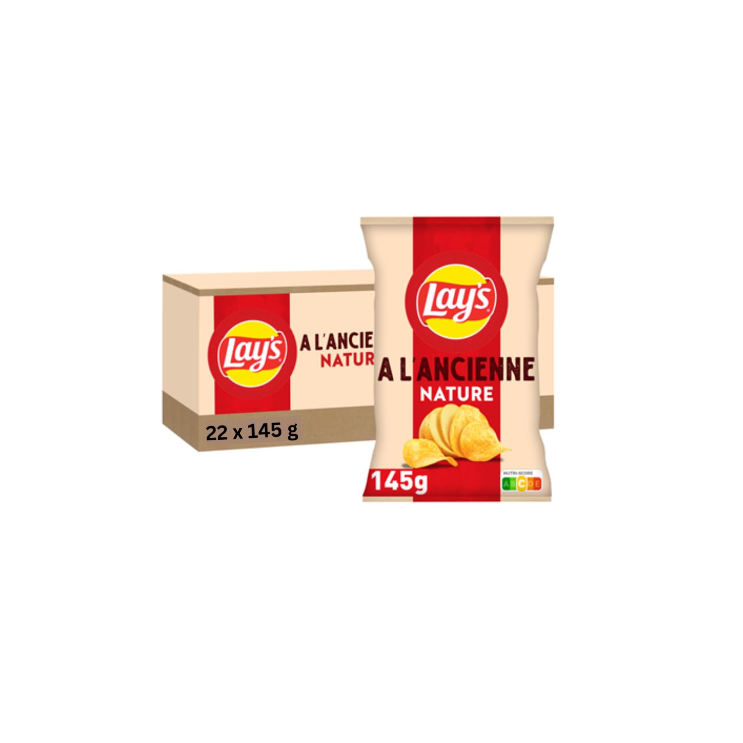 LAY'S Patatas fritas Receta tradicional: Natural - 22 paquetes de 145 g