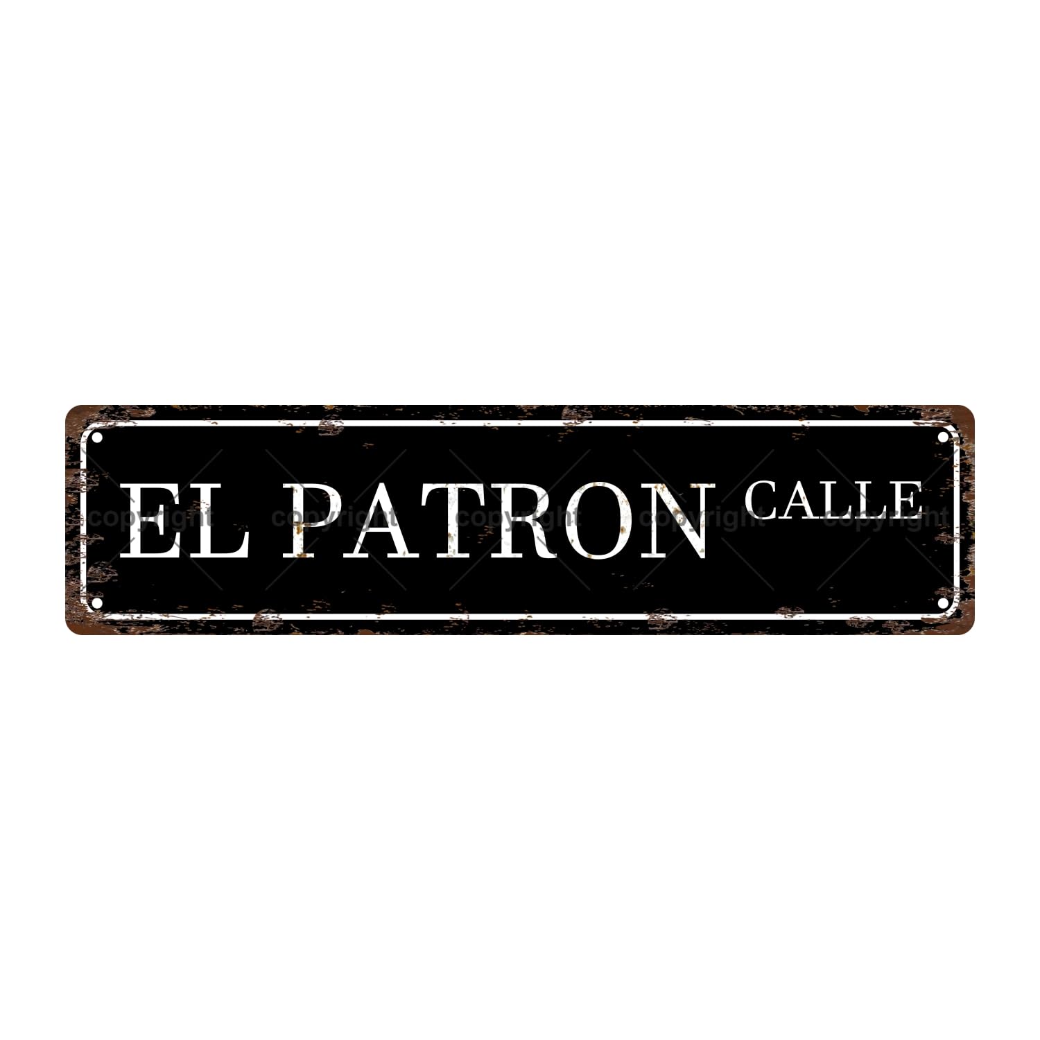EL Patron Calle Spanish Vintage Metal Tin Street Sign Bar Cafe Garage Cave Home Room Wall Bathroom Farmhouse Garden Porch Patio Decor,4x16 Inch