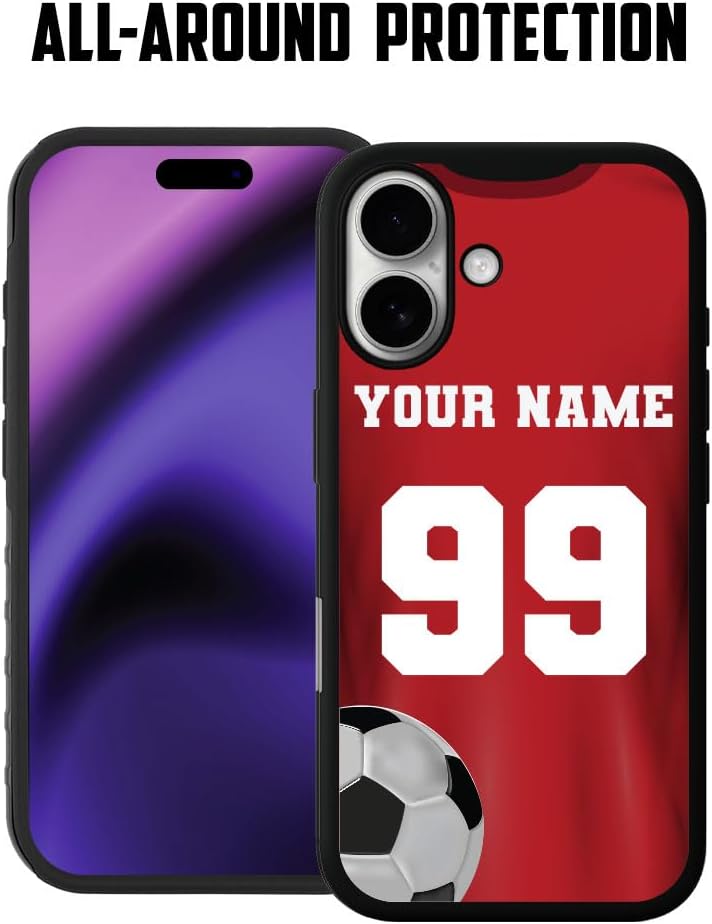 Guard Dog Case Compatible with iPhone 16 - Compatible with MagSafe - Military Grade - Rugged Two Piece Protection - Custom - Soccer - Team Jersey