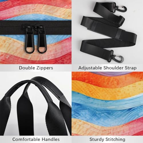 Flow Line Colored Travel Gym Bag Waterproof Sport Dance Bag for Women Men Portable Gymnastics Duffel Bags Canvas Tote Carry on Handbag for Workout Overnight Weekender4