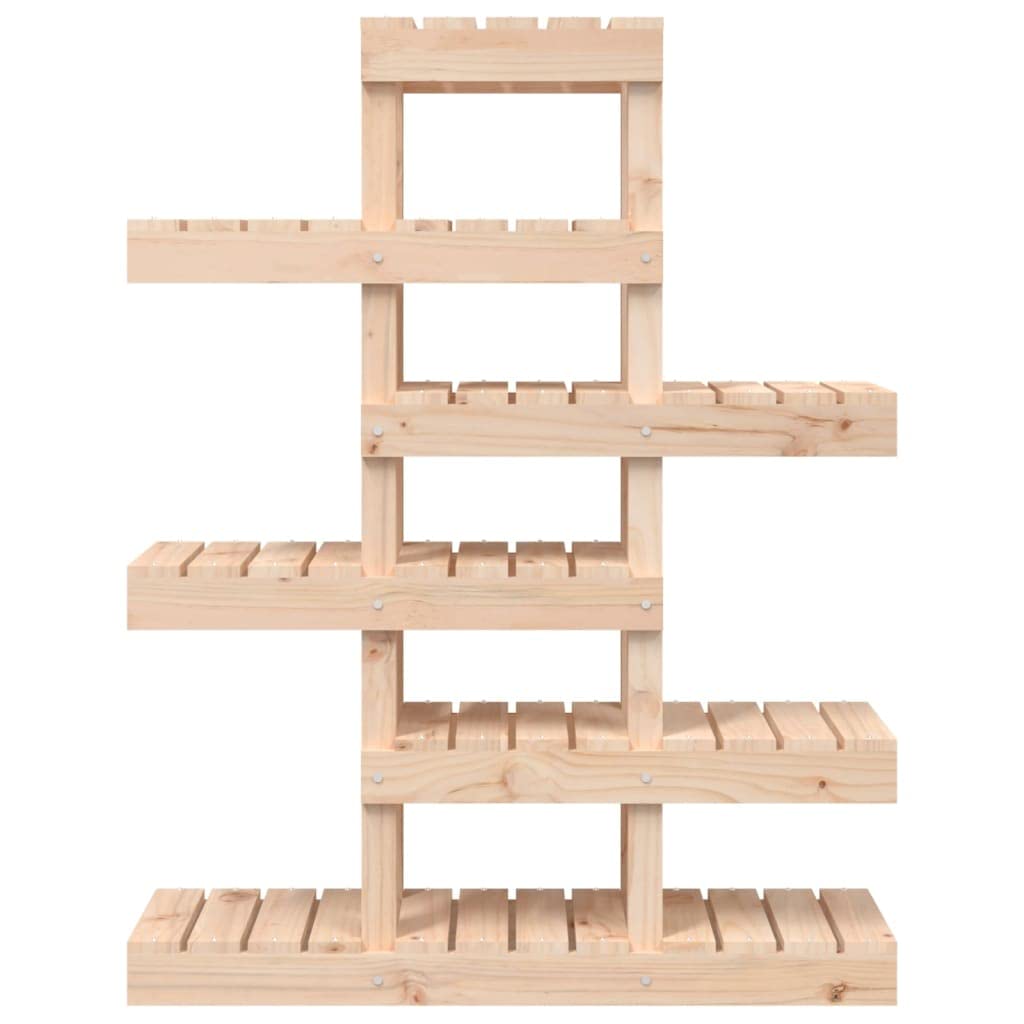 Pflanzenständer Holz 85x25x109,5 cm - Pflanzregal Mehrstöckig aus Massivholz Kiefer, Blumenständer für Innen und Außen, Blumenregal für Wohnzimmer, Balkon und Garten