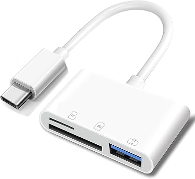 Apple USB-C to SD Memory Card Reader, 3 in 1 USB-C Memory Trail Camera Card Adapter with SD/TF & USB Port for iPhone 15/16/ 17, MacBook Air/Pro, iPad Air/Pro, iMac, Galaxy S25/ S24