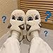 Chausson Homme Hiver Drole,Pantoufles De Coton De Bande DessinéE. Femme Home IntéRieur Jolie Fille Coeur Peluche PVC Pantoufles Plats Non Glissants-41_Blanc CréMeux