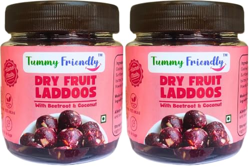 Image of TummyFriendly Dry Fruit Laddu. Healthy Dry Fruit Laddus with Dates - Sugar Free Snacks for Kids, Adults & Pregnant Women. Healthy snacks for kids. homemade dry fruit laddus. No Sugar. Dry Fruit Ladoo with Beetroot & Coconut (300g)