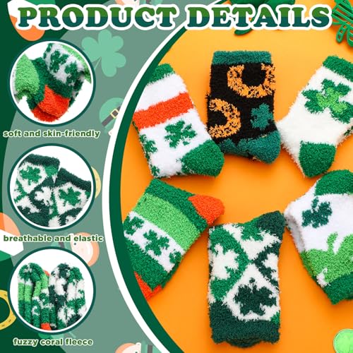 Image of Skicuff 6 Pairs Women Fuzzy Socks Bulk Slipper Warm Sleeping Crew Socks for Women Men Microfiber Soft Holiday Teacher Gifts
