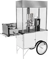 Carrinho de Churros Cefaz Branco 2 Doceiras e Rodas de Bicicleta Bl23p
