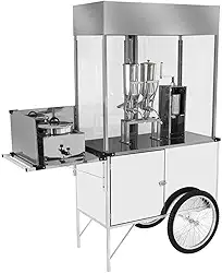 Carrinho de Churros Cefaz Branco 2 Doceiras e Rodas de Bicicleta Bl23p