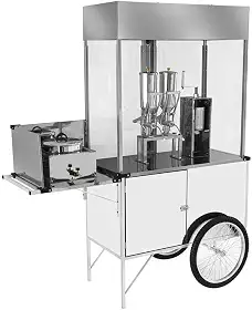 Carrinho de Churros Cefaz Branco 2 Doceiras e Rodas de Bicicleta Bl23p