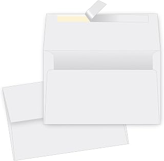 Quality Park A4 Mailing Envelopes, 50 Pack, Self Seal White Envelopes for Invitations, Announcements, Photos, and Greeting Cards, Premium 24 lb Paper, 4.5 x 6.25 Inches