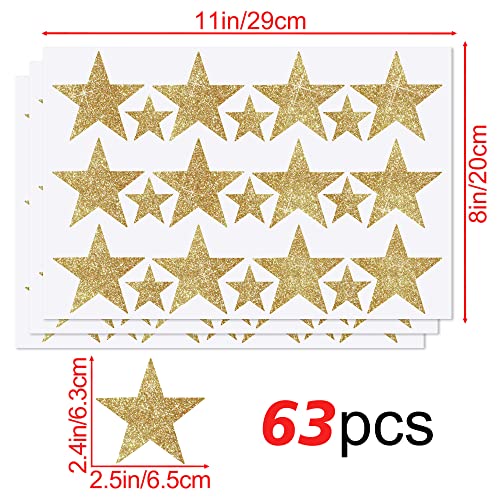 Vinilos Decorativos Estrellas Doradas Brillantes 63 Piezas miniatura 2