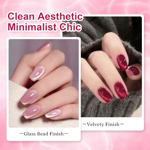 Set de 6 esmaltes de gel Cat Eye con brillo y magneto miniatura 2