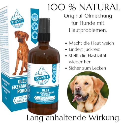 Hautölspray für Hund mit Ekzemen | Hautöl für Hunde | Juckreizmittel | Natürliche Fellpflege für Seidiges Fell & Vitale Haut | mit Hanf, Aloe, Mandelöl, VIT E | Natürlicher Schutz 100 ml