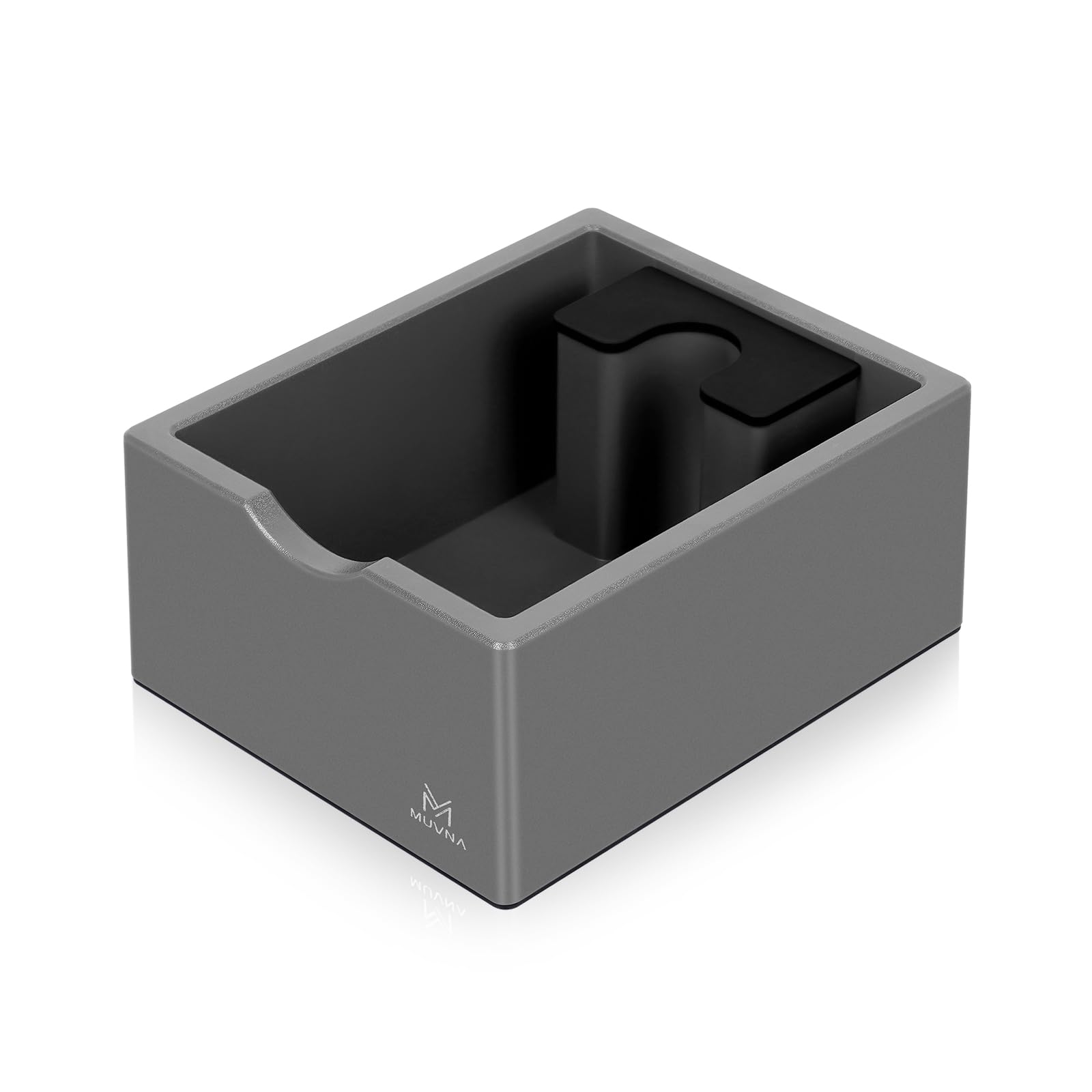 MUVNA Espresso Knock Box, Durable ABS Plastic Coffee Grounds Dump Bin, Non-Slip Base with Tamping Station, Distribute and Tamp Espresso Product Tool,