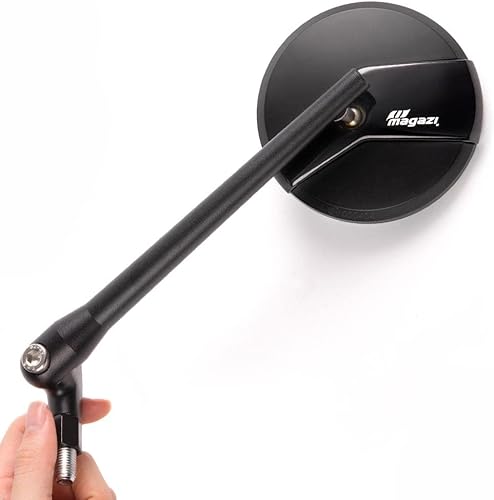 KiWAV Magazi Missie CNC aluminio motocicleta espejos negro compatible para BMW