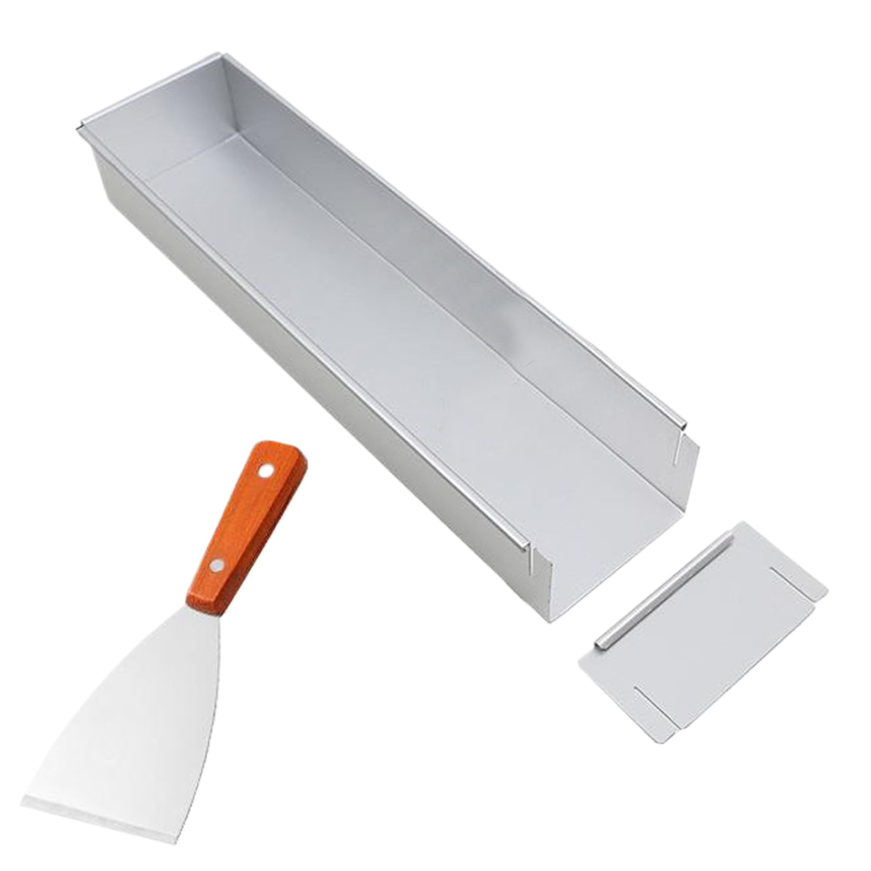 Moule à tiramisu avec bord mobile amovible en aluminium 40,6 x 10,2 cm pour gâteaux