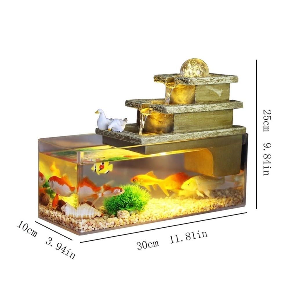 Aquarium Quadratisches, transparentes Acryl-Aquarium mit Fischzirkulation, kreativ, klein, for Aquarien, Öko-Landschaftsgestaltung, Dekoration