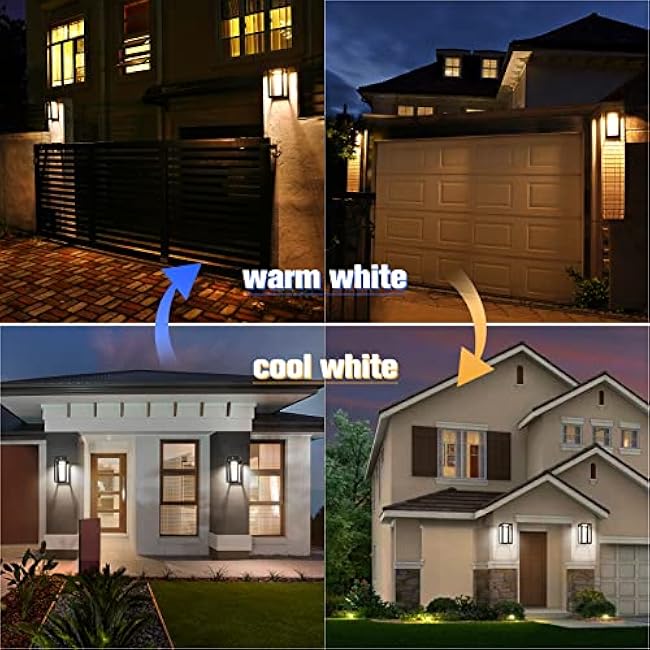 APONUO Solar Wall Lights Outdoor, Motion Sensor Dusk to Dawn Solar Porch Lights Waterproof Outdoor Wall Lantern Anti-Rust Lights for House,Garage, Front, Porch (2 Packs)