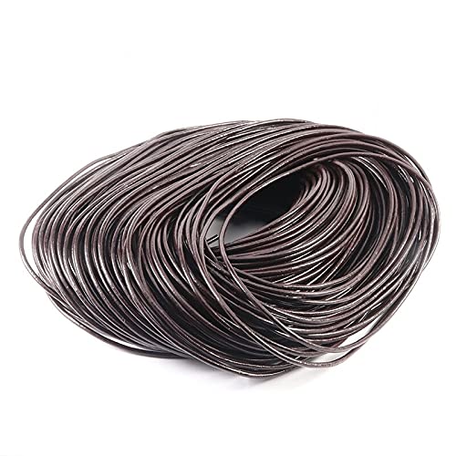 Bobina 30 Iarde Corda In Vera Pelle Di Mucca 2mm Per Gioielli Fai Da Te - Collane, Bracciali, Nera