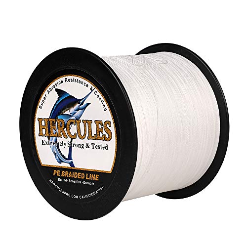 HERCULES Sedal Trenzado de 8 Hilos, 100 2000 m, 10 300 LB, Súper Suave, Polietileno, Multifilamento Hilo Trenzado de Pescar en el mar y en el Agua