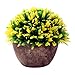 Produktbild Generic Künstliche Glück Gras Pflanze Blätter Vergießen Bonsai im Topf Blumen Garten Hause Deko - Gelb