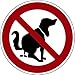 Produktbild Schild Alu Hier kein Hundeklo 200 mm, kein Hundekot, Verbot Hundetoilette, keine Hundehaufen