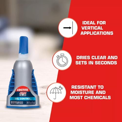 Loctite 234790-6 Super Glue Gel Control, Clear Superglue For Plastic, Wood, Metal, Crafts, & Repair, Cyanoacrylate Adhesive Instant Glue thumb #3
