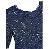 Alex Evenings Women's Tea Length Sequin Mock Dress (Petite and Regular), Navy, 12