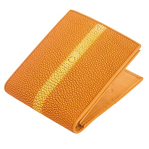 Row Orange Stingray Skin Leather Men's Wallet4