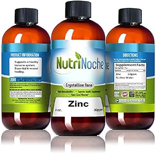 NutriNoche Liquid Zinc - Best Zinc Supplement - Colloidal Minerals - 30 PPM