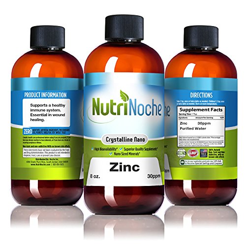 NutriNoche Liquid Zinc - Best Zinc Supplement - Colloidal Minerals - 30 PPM