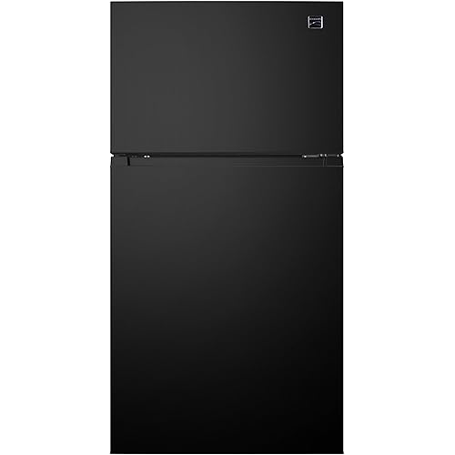 Kenmore 33 in. 20.5 cu. ft. Capacity Refrigerator/Freezer Full-Width Adjustable Glass Shelving, Humidity Control Crispers, Black